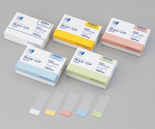 박리 방지 코트 슬라이드 글라스(MAS-GP typeA) 26×15mm 화이트 100장입 S9901 1상자(100장입)