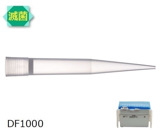 ダイアモンドフィルターチップ　DF1000ST　滅菌済　100～1000μL　96本×10箱　F171703 1箱(96本×10ラック入)