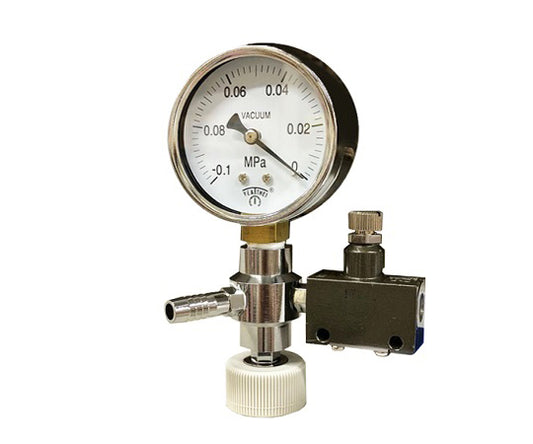 Pressure reducing regulator with vacuum gauge for aspirator Pressure reducing regulator with vacuum gauge 1 piece