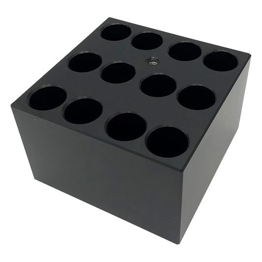 Dry block bath aluminum block for 12 test tubes 21mm 1 piece