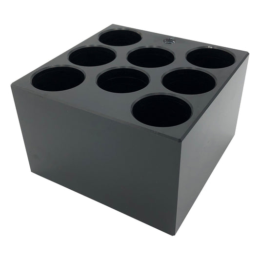 Dry block bath aluminum block for 8 test tubes 30mm x 1