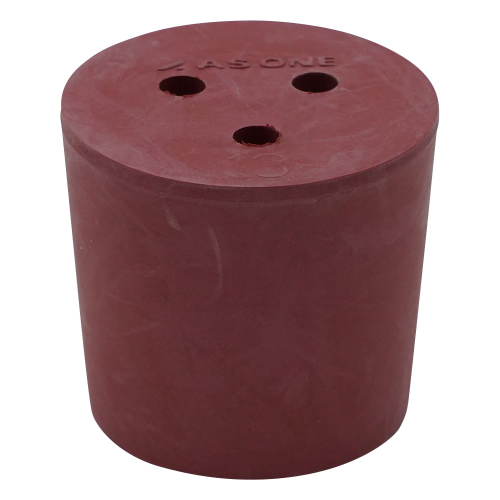Red rubber stopper with hole, 1 piece, size 13, 1 piece