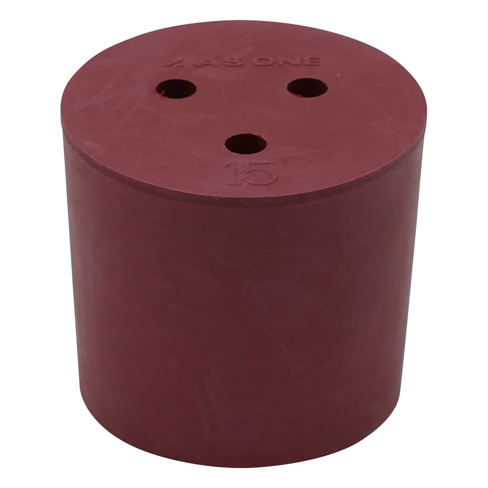 Red rubber stopper with hole, 1 piece, size 15, 1 piece