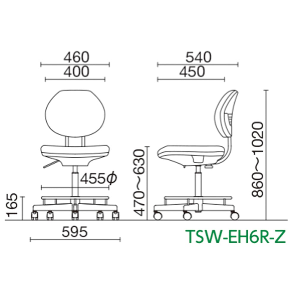 [수주 정지] 도전 의자 등받이 타입 TSW-EH6R-Z 1개