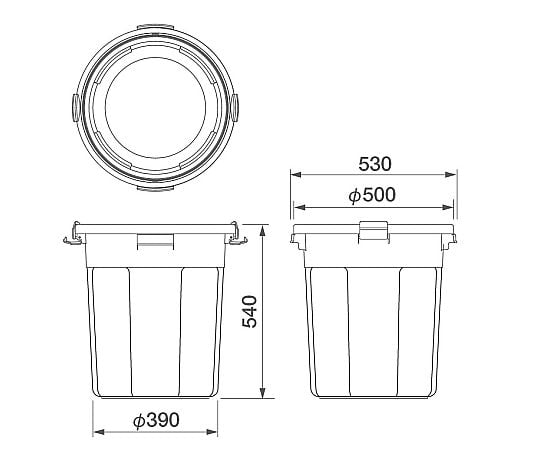 エコポリペール丸型＃60本体　グレー　PEN60H本体 1個