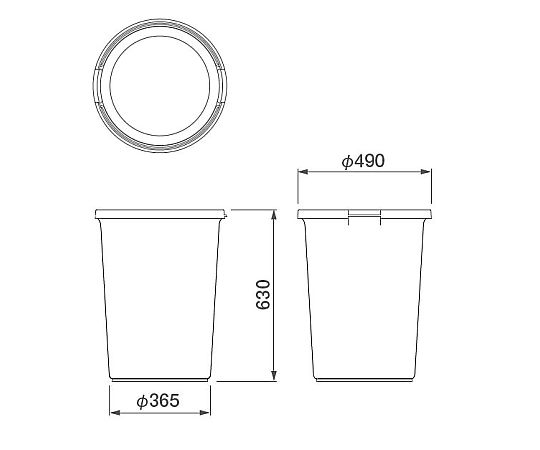 Eco Poly Pail Round #70 Body Gray PEN70H Body 1 pc
