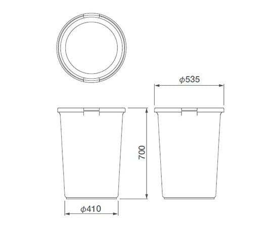 Eco Poly Pail Round Type PEN90H Body 1 Piece