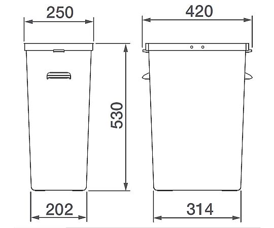 エコポリペール角型＃35本体　グレー　PEK35H本体 1個