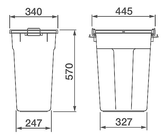 エコポリペール角型＃45本体　ブルー　PEK45B 1個