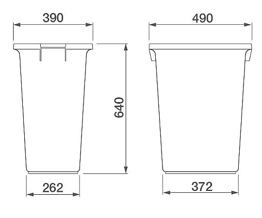 Eco Poly Pail Square Type #70 Body Gray PEK70H Body 1 pc