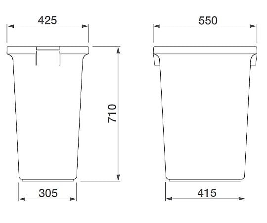 エコポリペール角型＃90本体グレー　PEK90H本体 1個