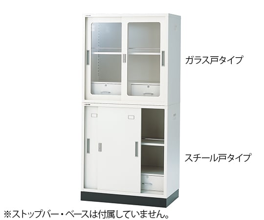Chemical-resistant sliding cabinet (with drawers) with steel doors (deep) N-515DH･OW 1 unit