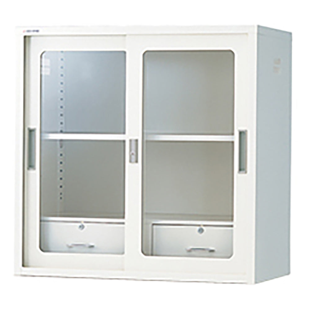 Chemical-resistant sliding cabinet (with drawers) with glass doors (deep) N-515GH･OW 1 unit