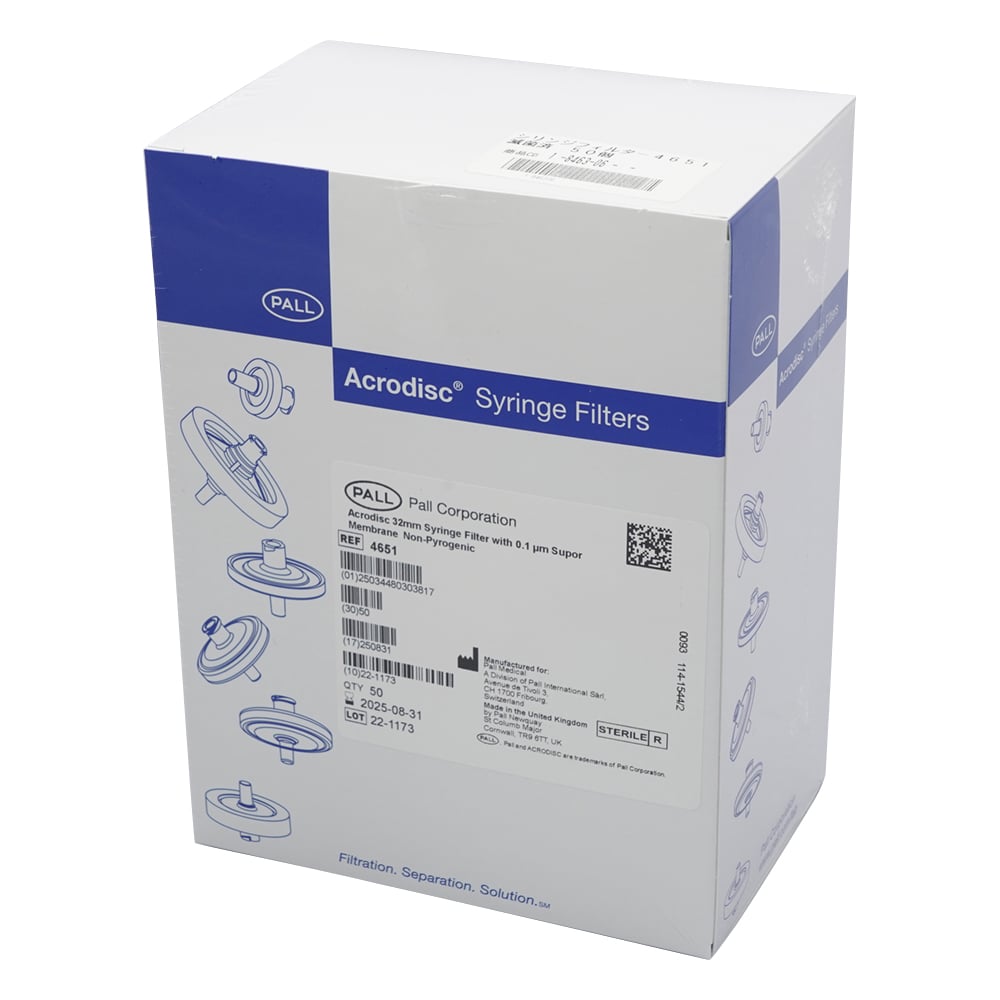 멸균 주사기 필터(스포어(R) 아크로 디스크) φ32mm/0.1μm 1상자(50개입) 4651 1상자(50개입)