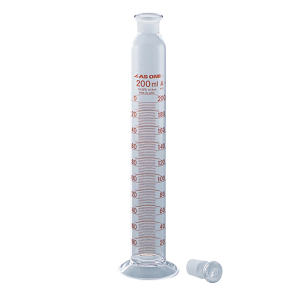 有栓メスシリンダー　200mL 1個