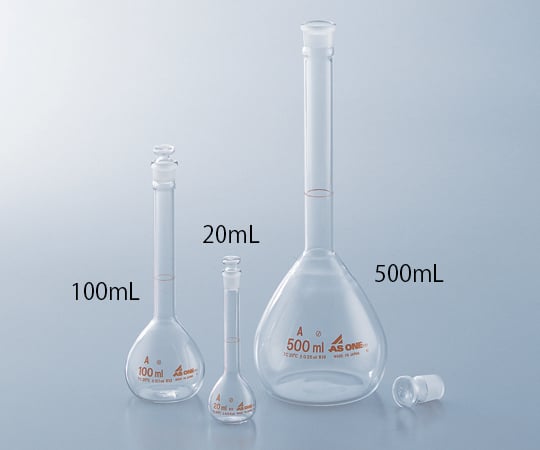 メスフラスコ　白　100mL 1個