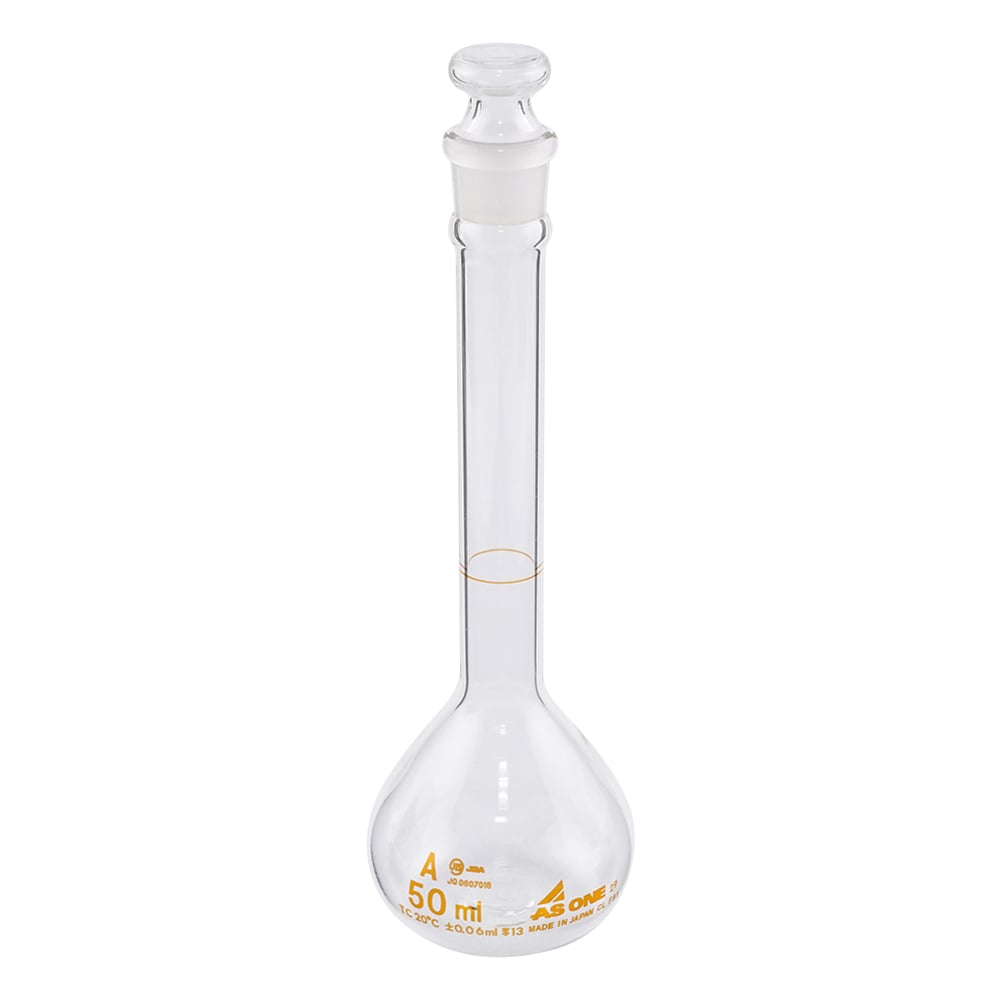 Volumetric flask, white, 50mL, 1 piece