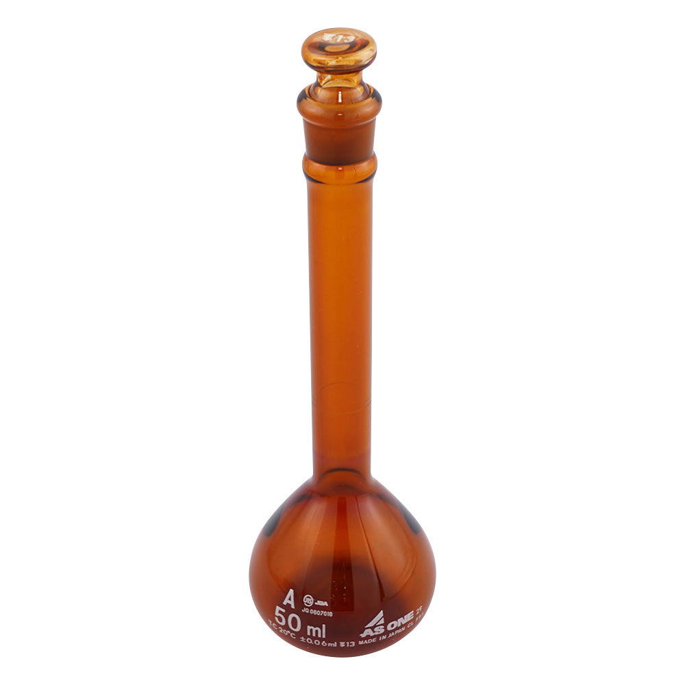 メスフラスコ　茶　50mL 1個