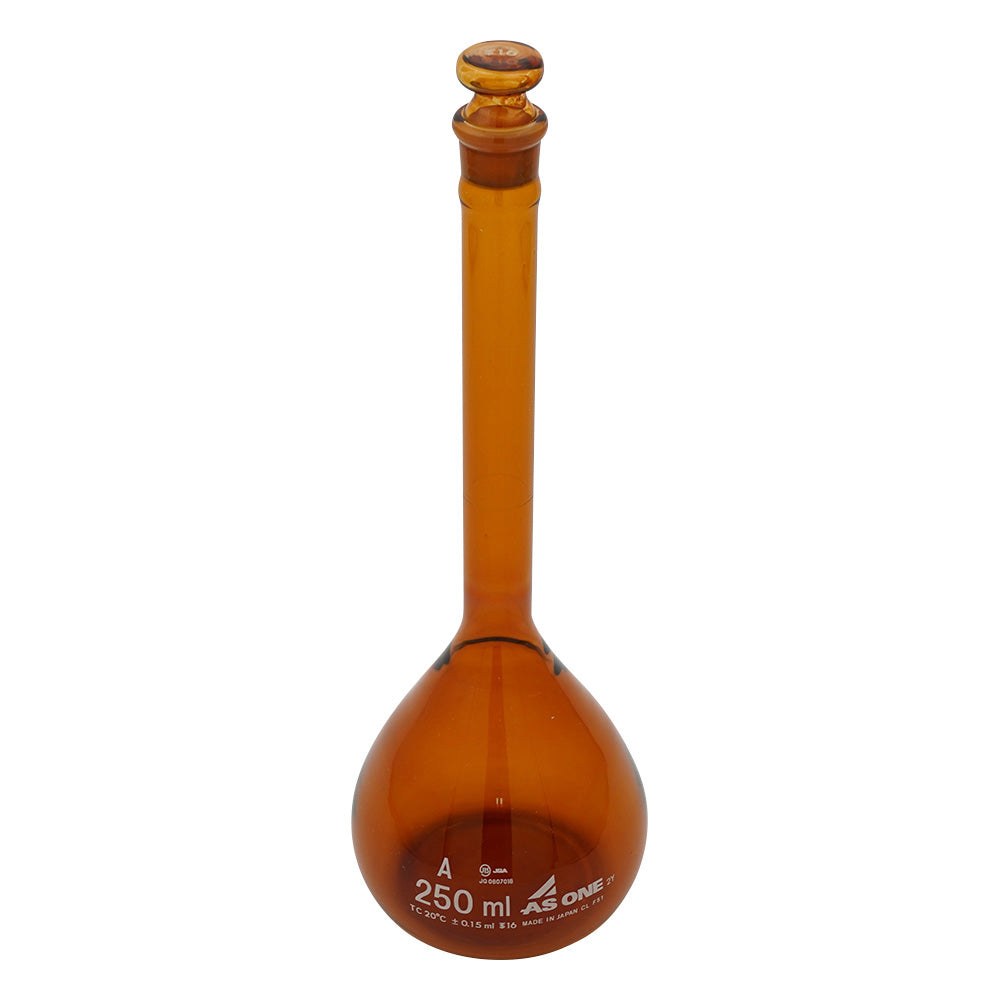 Volumetric flask, brown, 250mL, 1 piece