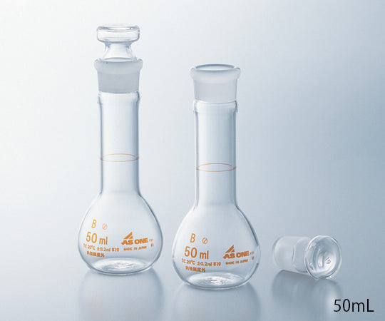 短型メスフラスコ　白　50mL 1個