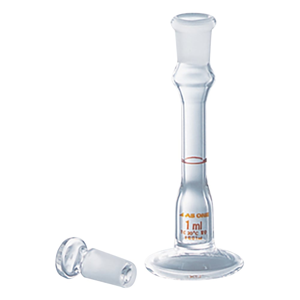 台付メスフラスコ　　白　1mL 1個