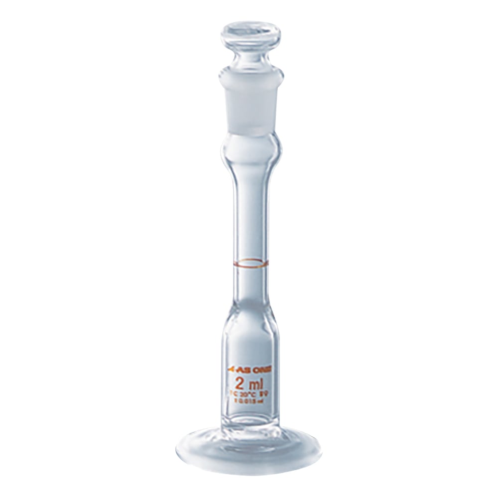 台付メスフラスコ　　白　2mL 1個