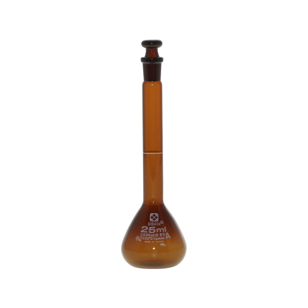 メスフラスコ （全量フラスコ・カスタムA） 茶 25mL　026100-25 1個