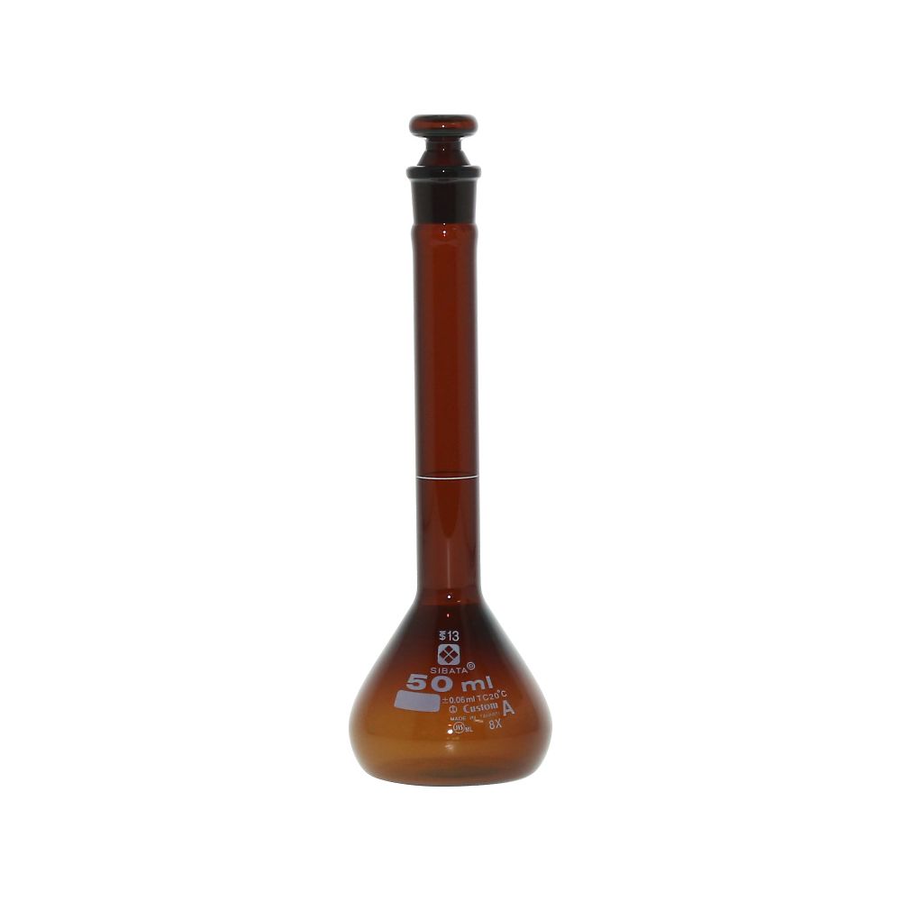 メスフラスコ （全量フラスコ・カスタムA） 茶 50mL　026100-50 1個