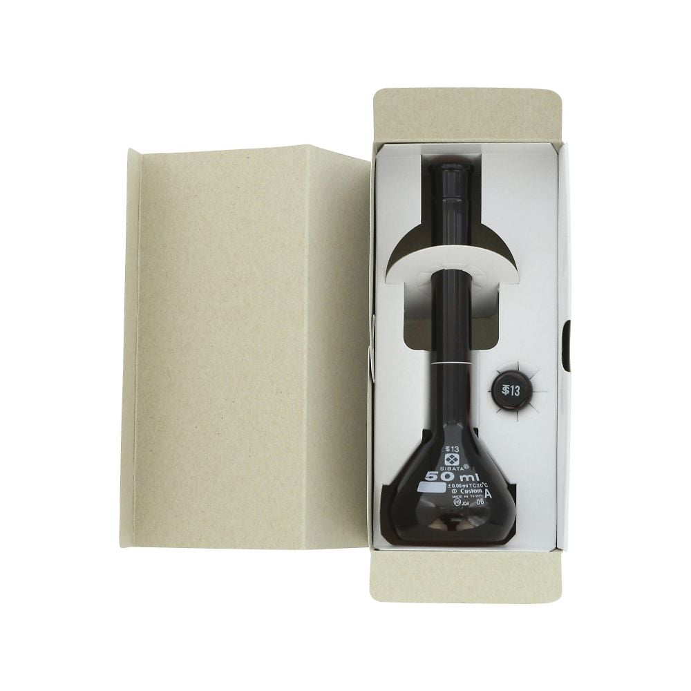 メスフラスコ （全量フラスコ・カスタムA） 茶 50mL　026100-50 1個
