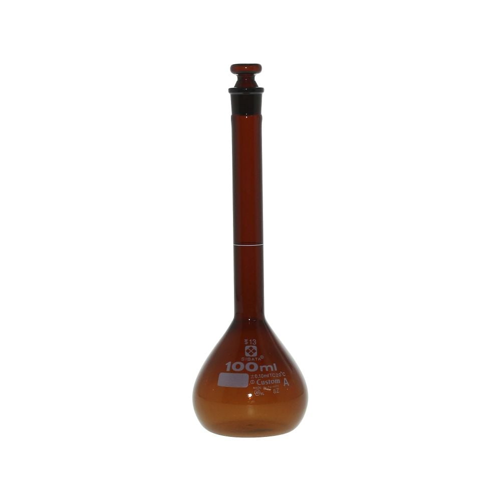 メスフラスコ （全量フラスコ・カスタムA） 茶 100mL　026100-100 1個
