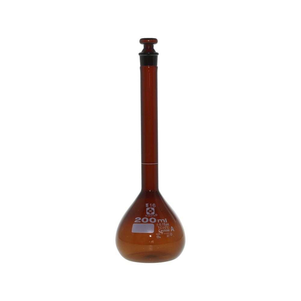 メスフラスコ （全量フラスコ・カスタムA） 茶 200mL　026100-200 1個