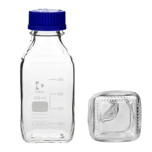 나사구 병각형 듀란(R) 파랑 캡 부착 500mL 017230-500A 1개