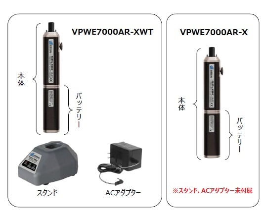 ウェハー用真空ピンセット　専用バッテリータイプ・VIRTUAL　VPWE7000AR-XWT 1個