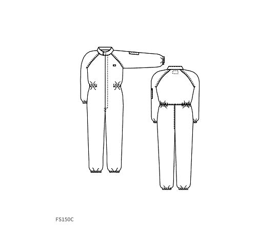 ESD protection coveralls, white, M, FS150C-01, M, 1 piece