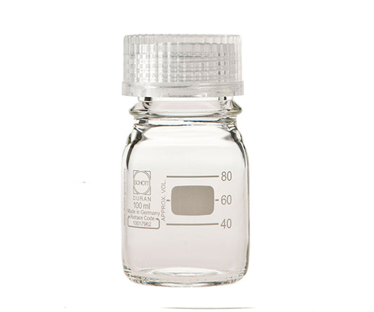 Screw-top round bottle (Duran(R)) with transparent cap, 100mL, 1 bottle