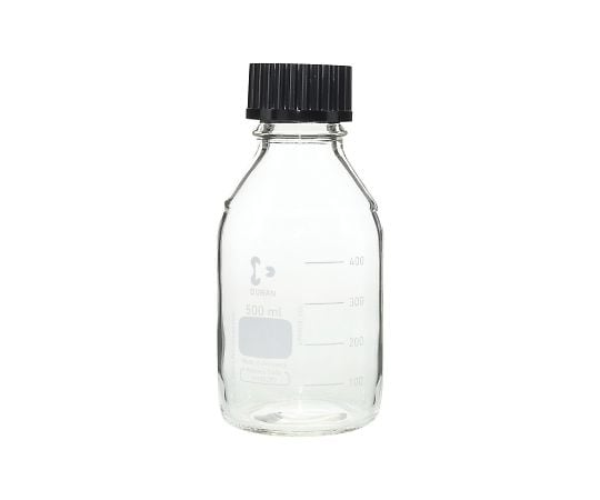 Screw-top round bottle (Duran(R)) with black cap, 500mL, 1 bottle