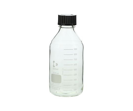 Screw-top round bottle (Duran(R)) with black cap, 1000mL, 1 bottle