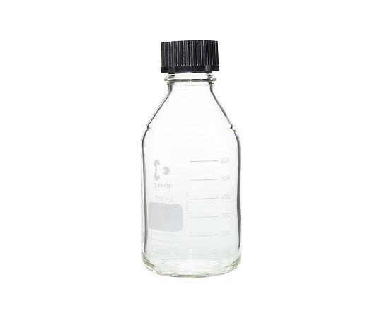 Screw-top round bottle (Duran(R)) with black cap, 750mL, 1 bottle