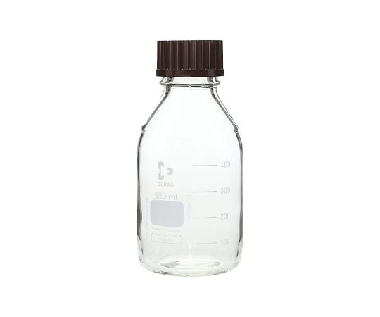 Screw-top round bottle (Duran(R)) with red cap, 500mL, 1 bottle
