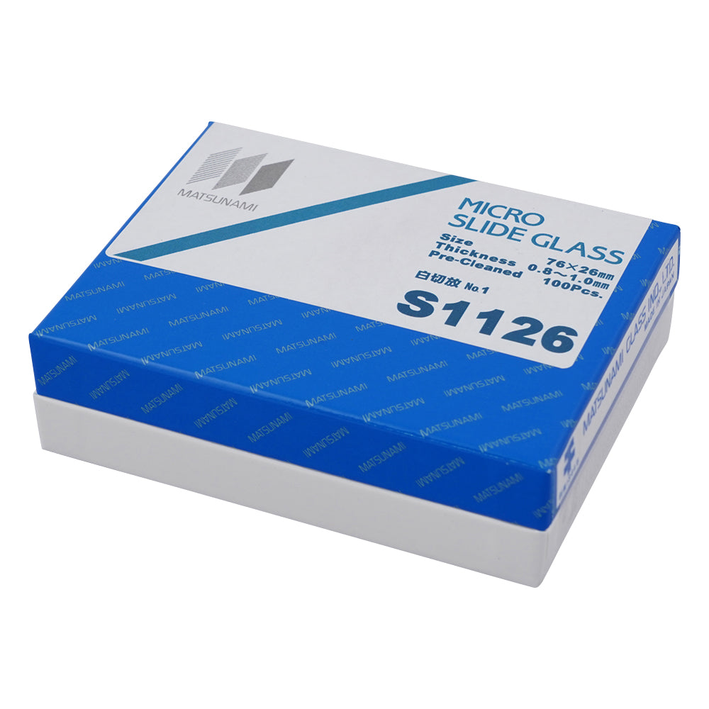 White slide glass, cut No.1, 100 pieces, S1126, 1 box (100 pieces)