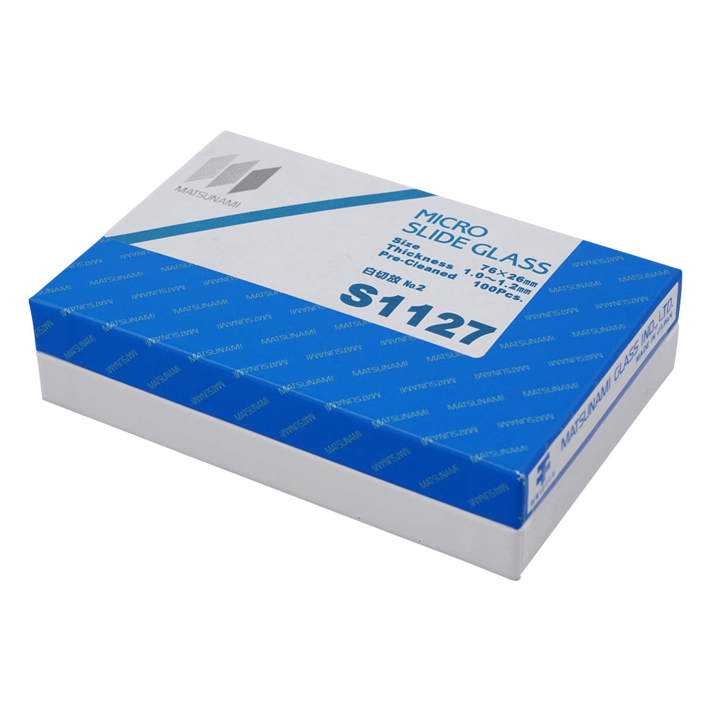 White slide glass, cut No.2, 100 pieces, S1127, 1 box (100 pieces)