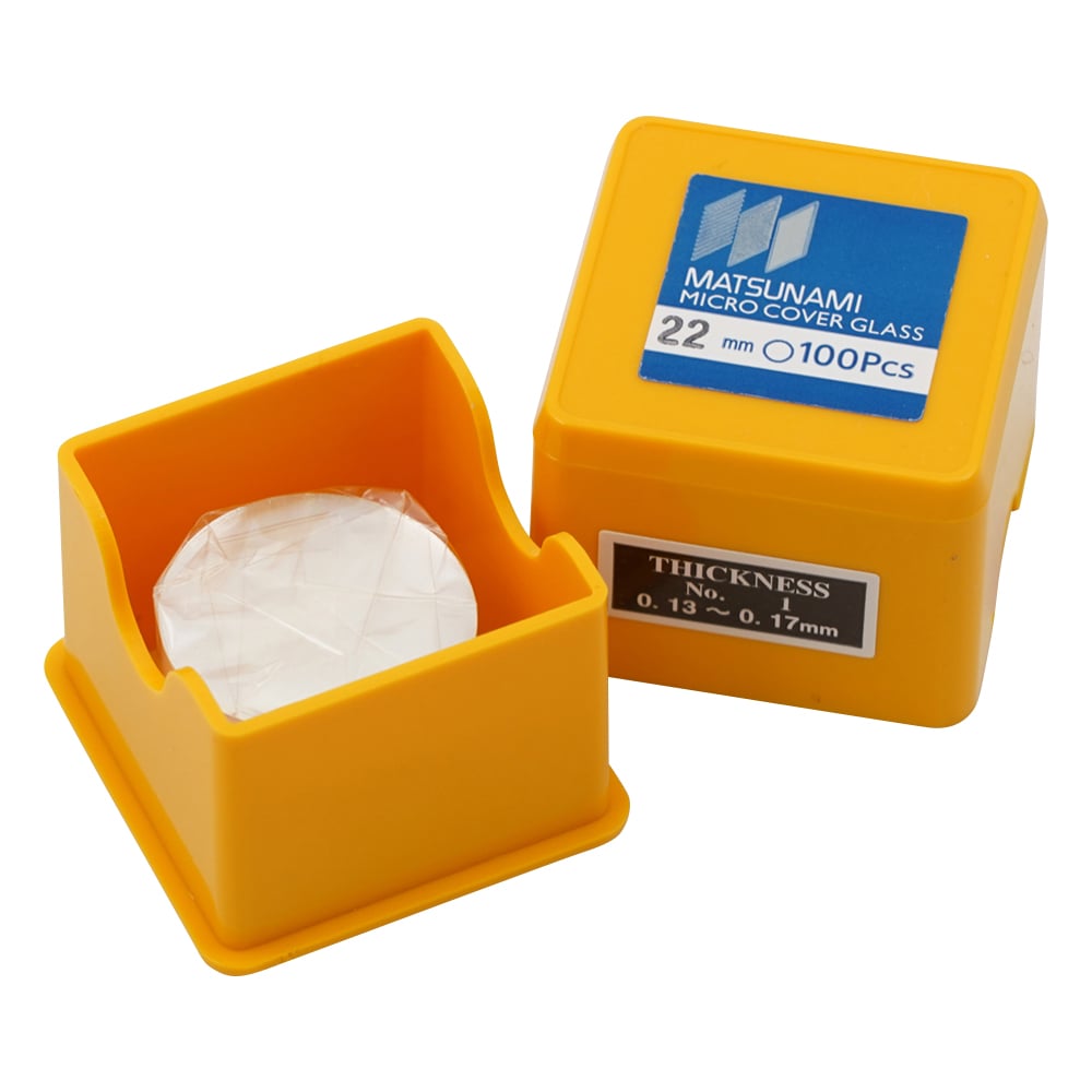 마츠나미 커버 글라스(No.1) 원형 φ22mm 1000장입 1상자(1000장입)