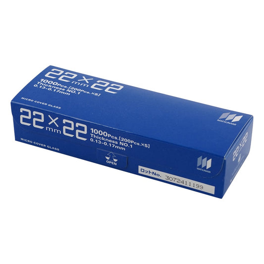 마츠나미 커버 글라스(No.1) 22×22mm 1000장입 1상자(1000장입)