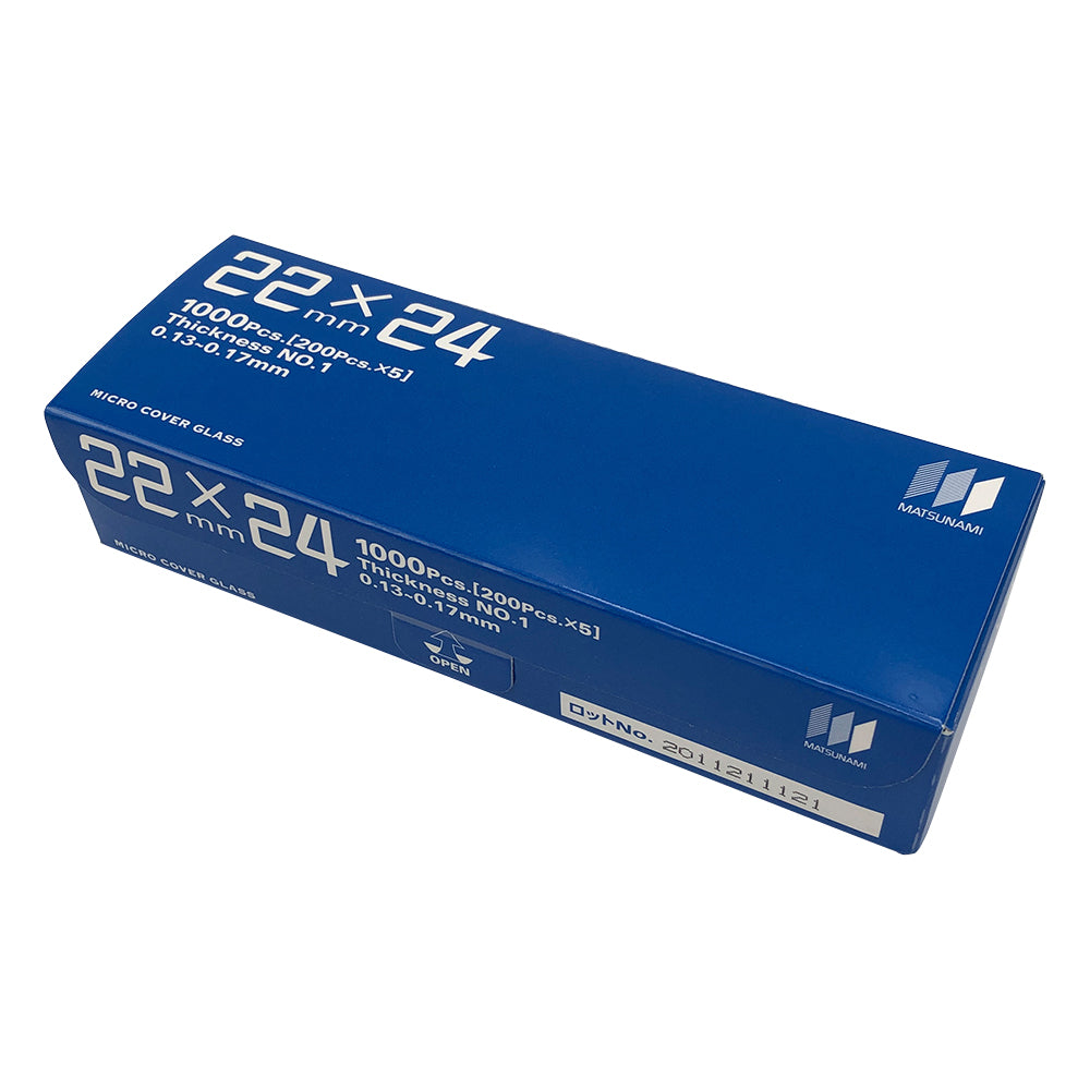 Matsunami cover glass (No.1) 22 x 24 mm 1000 pieces per box (1000 pieces per box)