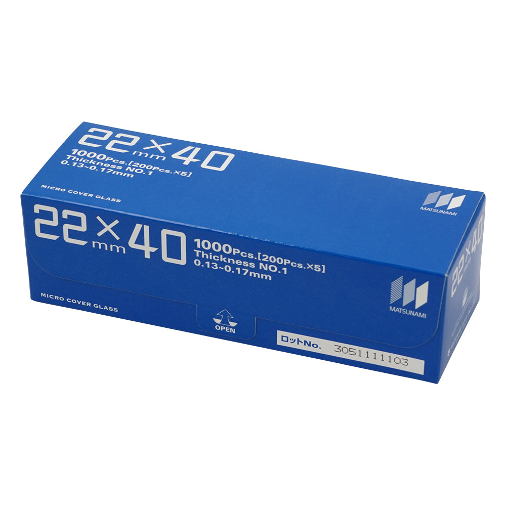 Matsunami cover glass (No.1) 22 x 40 mm 1000 pieces per box (1000 pieces per box)