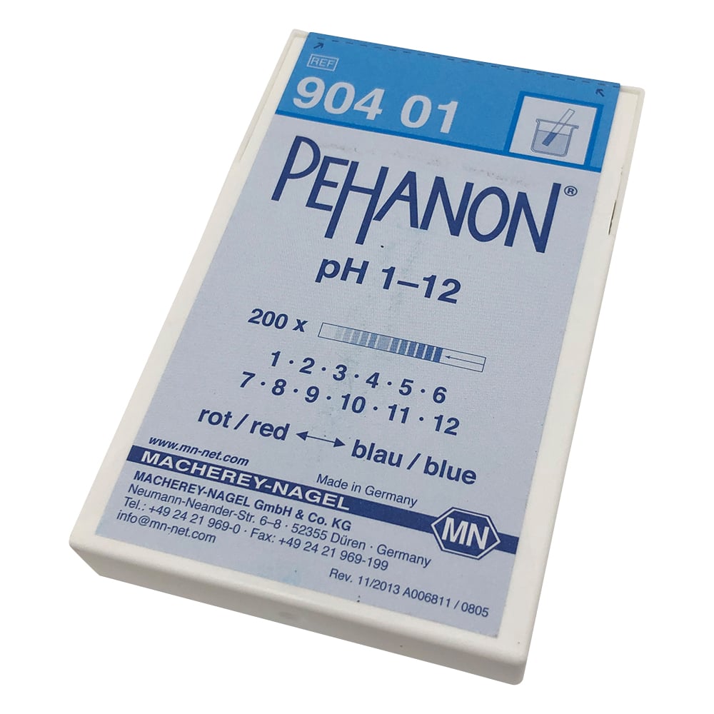 ストライプpH試験紙（PEHANON） pH1.0-12.0 1箱（200枚入）　MN90401 1箱(200枚入)