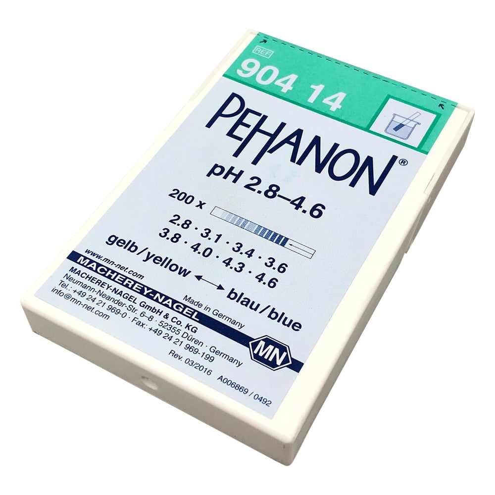 ストライプpH試験紙（PEHANON） pH2.8-4.6 1箱（200枚入）　MN90414 1箱(200枚入)