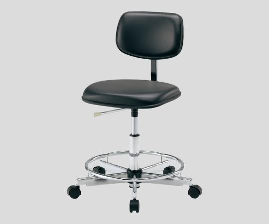 クリーンカラフルスタンダードチェア（クラス100対応）　足掛リング有り　ブラック　LSC-BKR 1脚