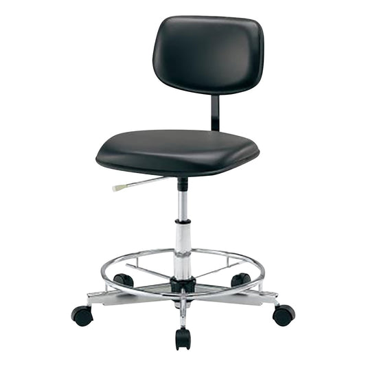 Clean Colorful Standard Chair (Class 100 compatible) with foot ring, Black, LSC-BKR, 1 piece