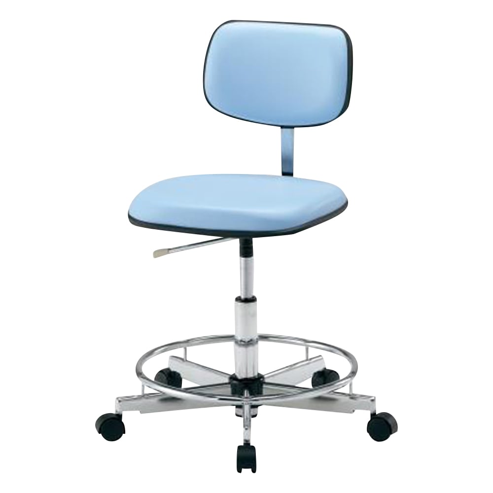 クリーンカラフルスタンダードチェア（クラス100対応）　足掛リング有り　ブルー　LSC-BR 1脚